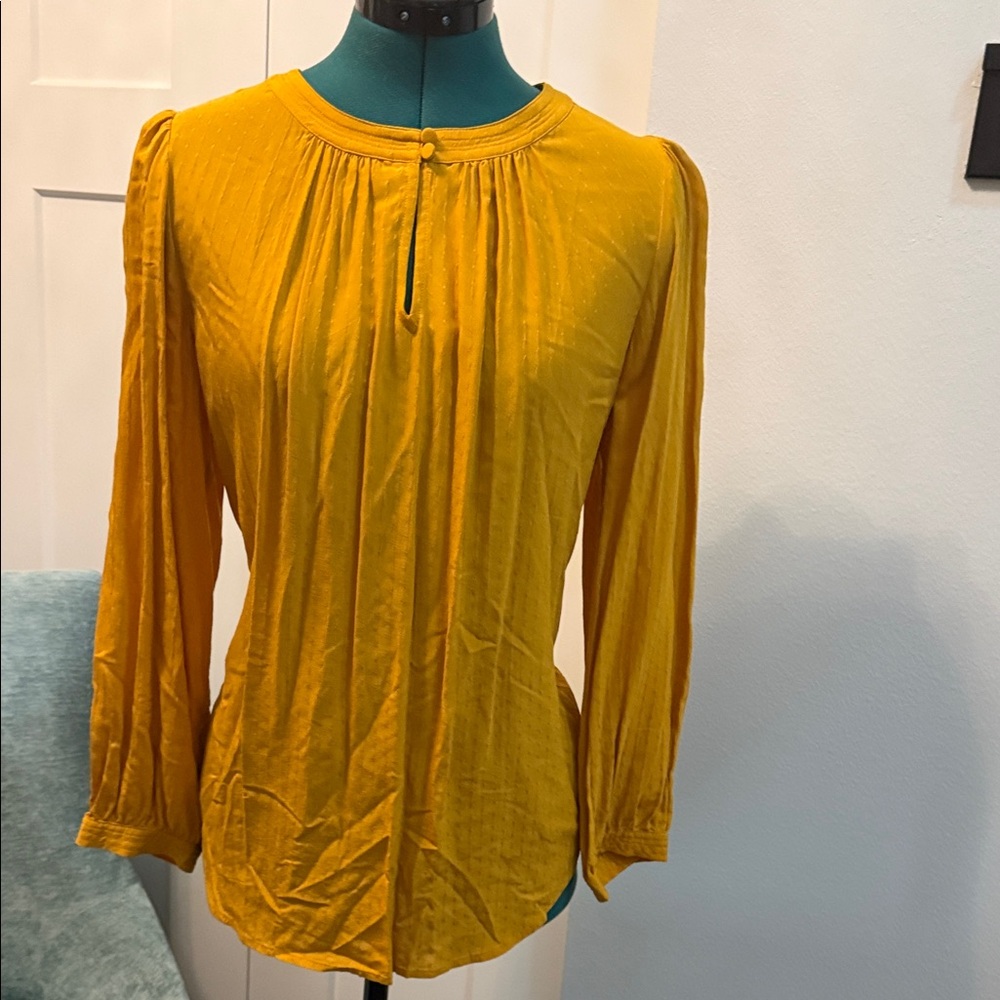 LOFT Golden Long Sleeve Blouse